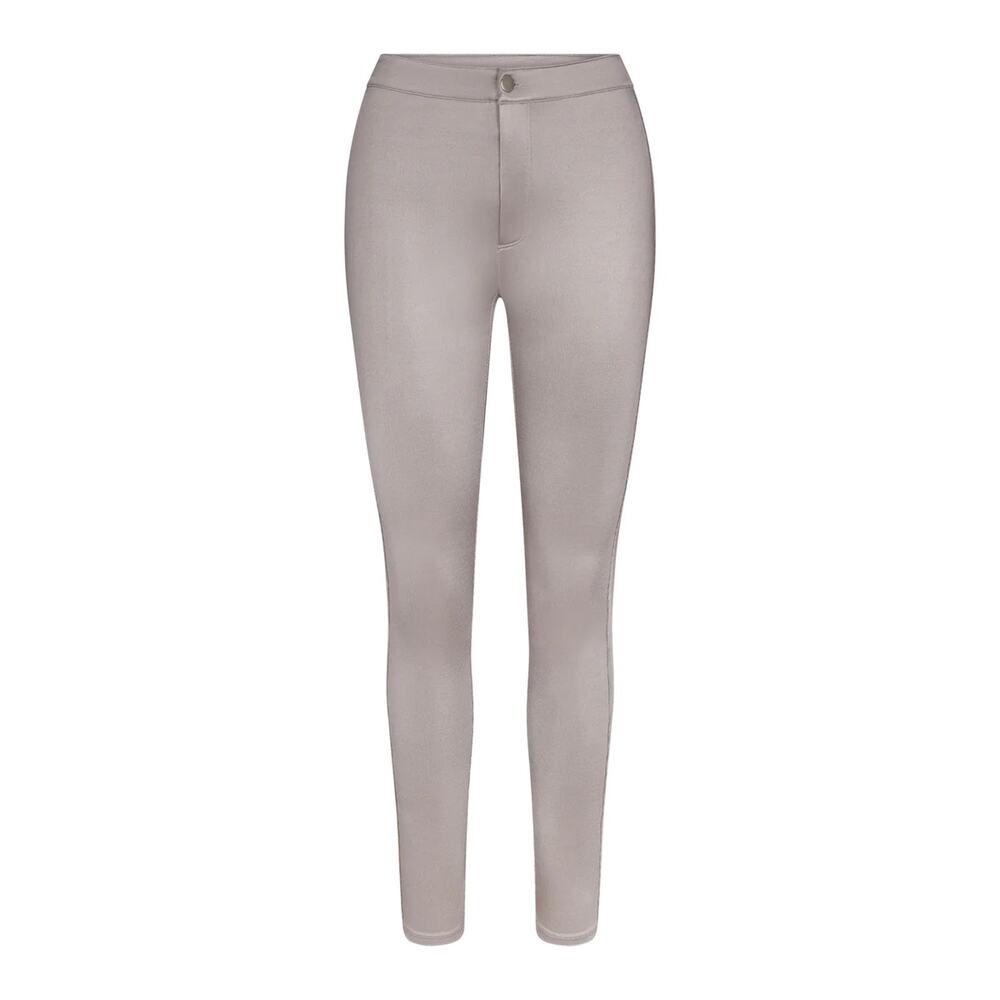 Skims Silver Disco High Rise Skinny Pants Size L NWT